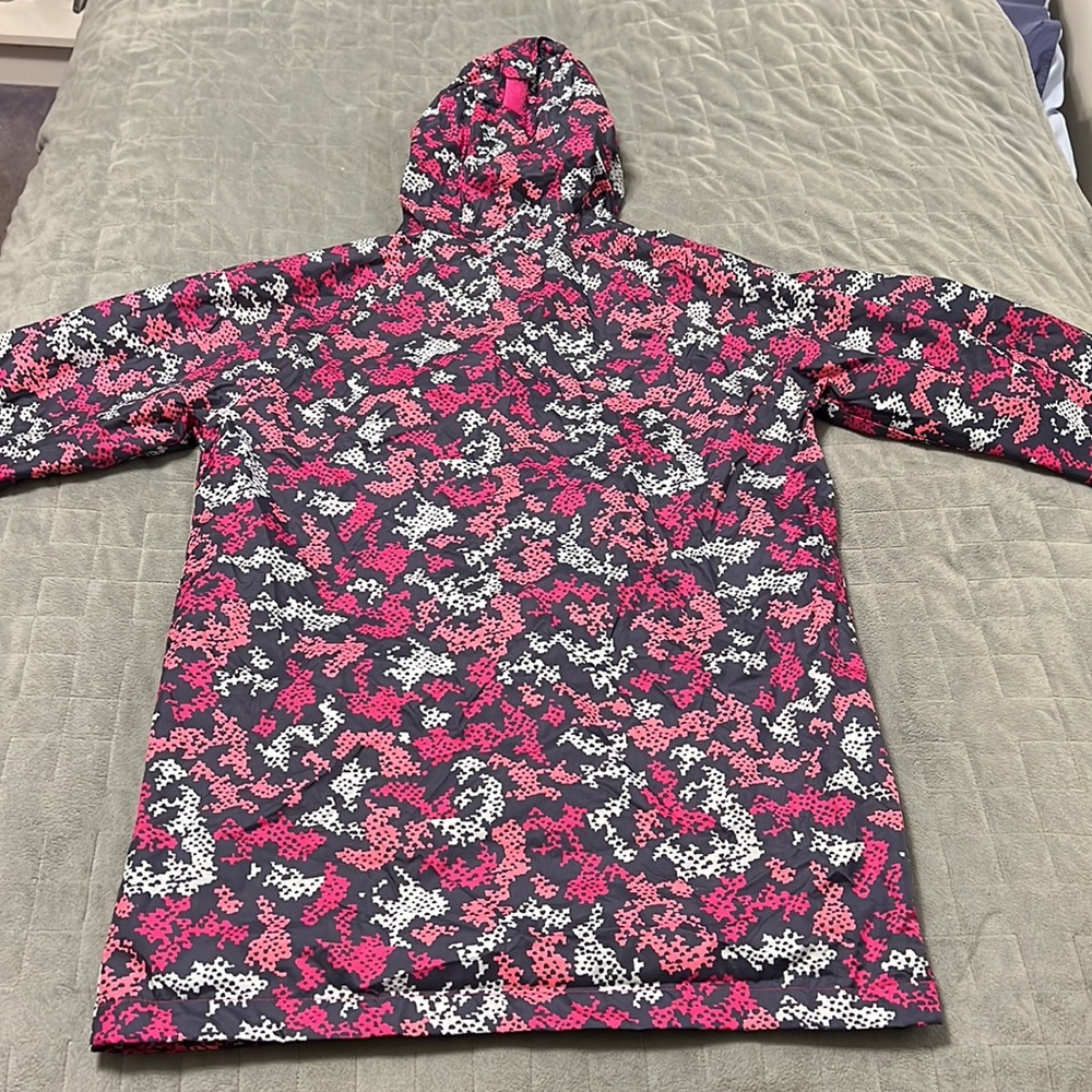 Columbia Hooded Jacket, Windbreaker, Rain, Pink, Gray, Lightweight, Size XL - Picture 3 of 10